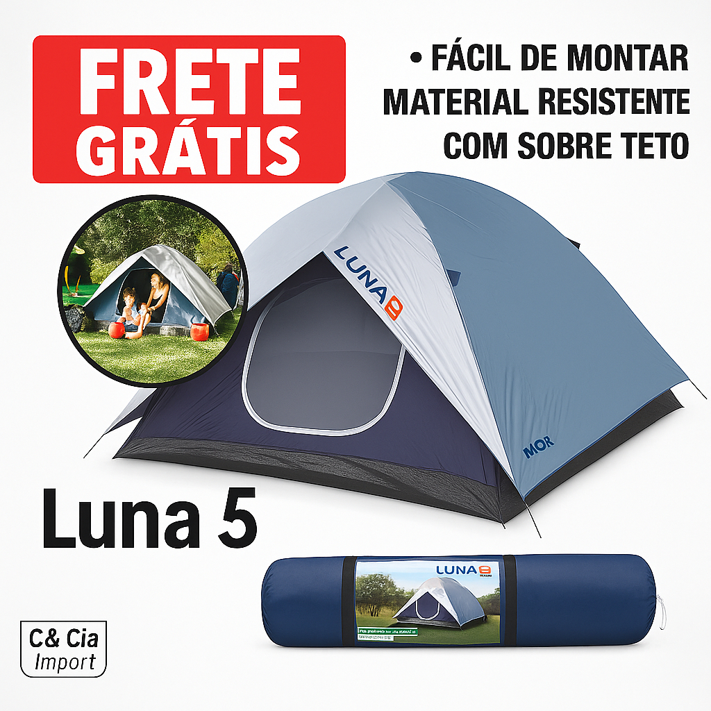 Barraca Camping Luna 5 Lugares Grande 5 Pessoas em Oferta na Shopee