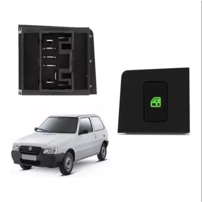 Botão Interruptor Vidro Elétrico Uno Verde Simples Direito passageiro