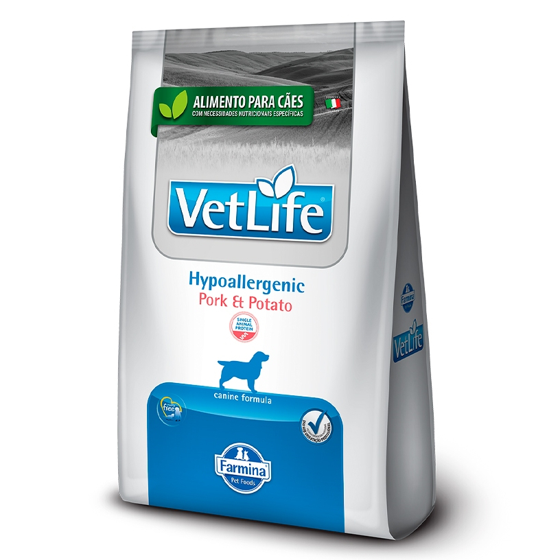 Ração Vet Life Cães Hypoallergenic Pork E Potato 10,1kg