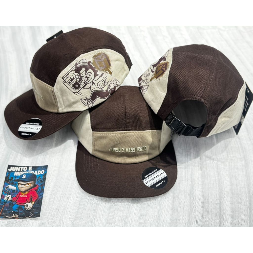 bone chapeu aba reta JM junto e misturado snapback five panel em Oferta na Shopee