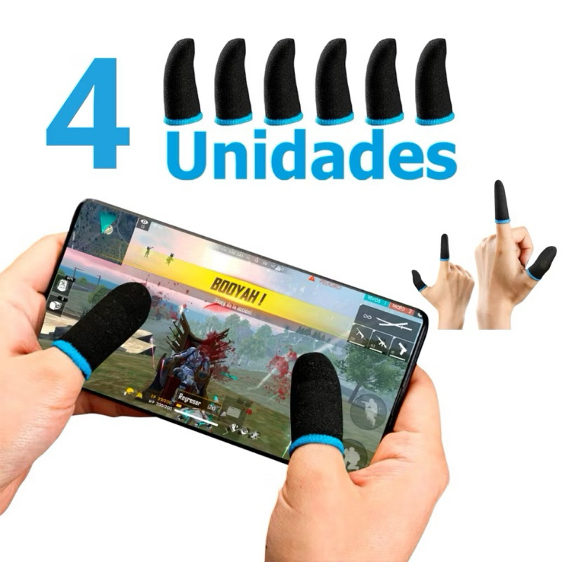 Luva de Dedo Gamer Anti Suor Para Jogos Free Fire Pubg Mobile Call Of Duty Fortnite Celular Fps