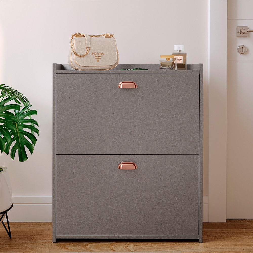 Sapateira Multiuso Organizador Calçados Hall Entrada CLOSET 21 Pares Sapato Organizadora CinzaPerola