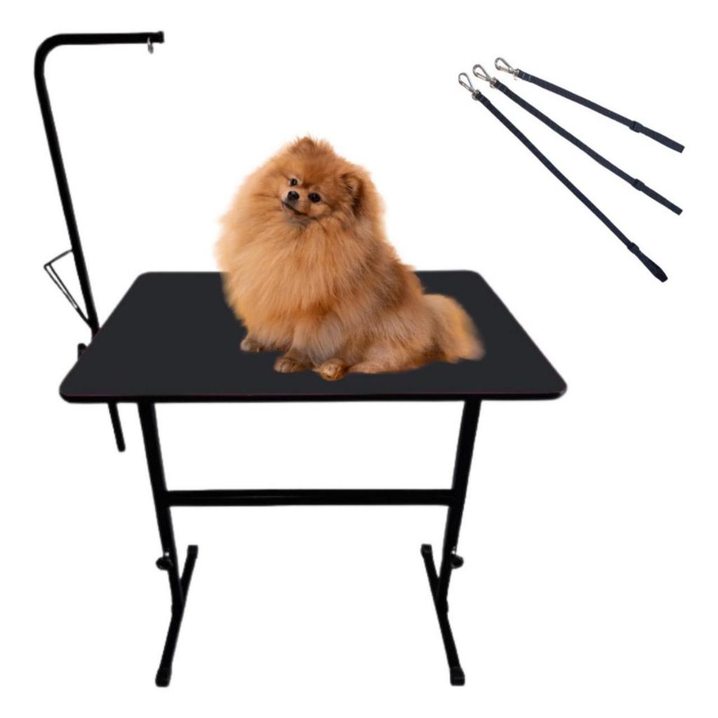 Mesa De Tosa Com Regulagem Com Girafa Pet Shop Preta