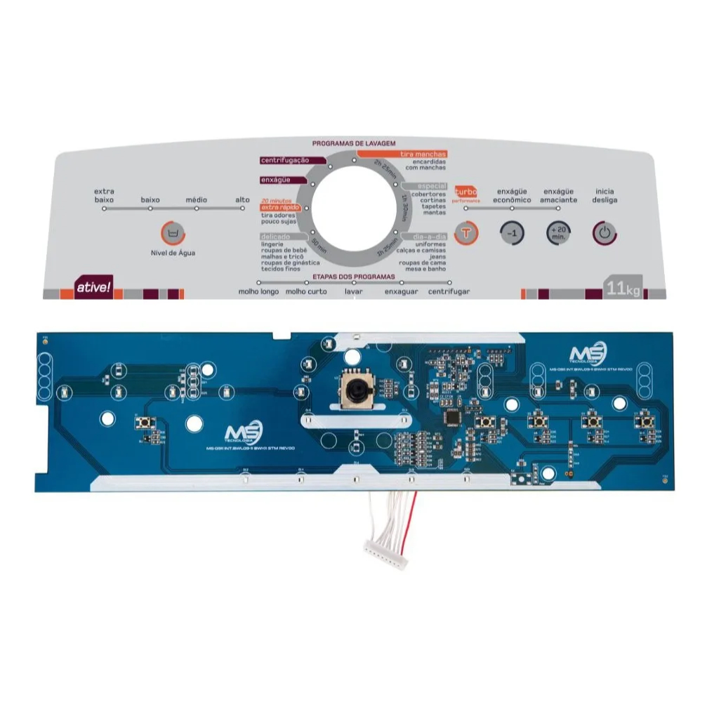 Placa de Interface Compatível Para Lavadora Brastemp Ative 11kg BWL11 Bivolt + Painel decorativo adesivo