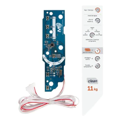 Kit Interface + Adesivo Compatível com Lavadora Brastemp Clean 11kg BWC11 W10605794 Bivolt 110V / 220V