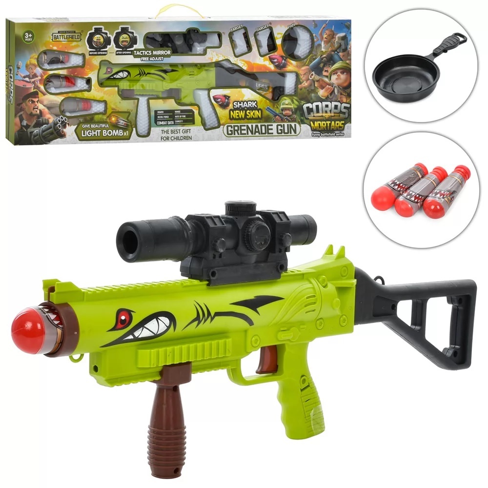 Brinquedo Pistola de Dardos Metralhadora Bazuca Luz 47cm