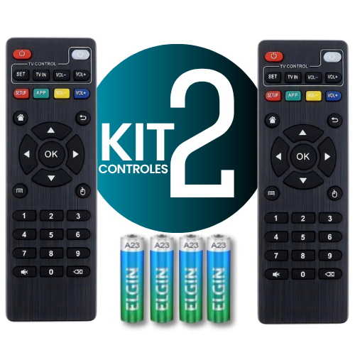 Kit 2 Uni Controle Remoto Para Tv Botões Inteligentes Box Aparelho