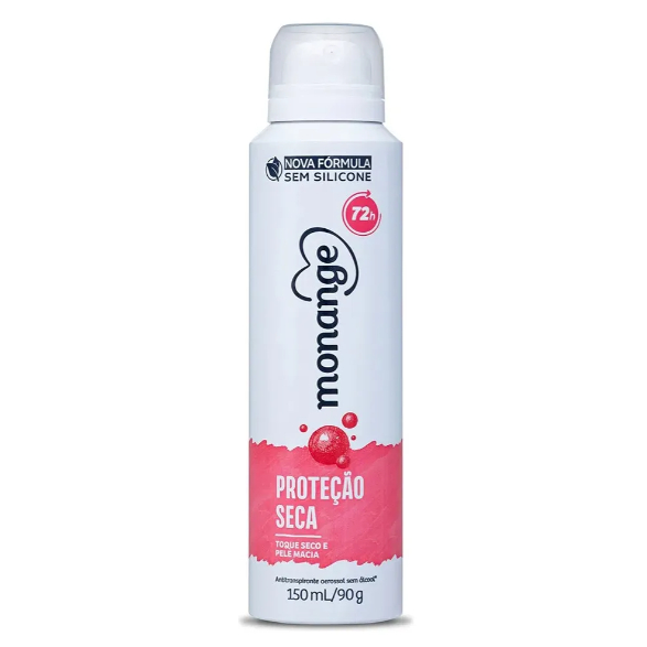 Desodorante Aerosol Monange Proteção Seca 150ml/90G em Oferta na Shopee