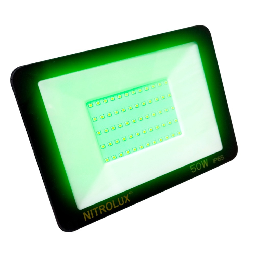 Refletor SMD Led 50W e 30W Bivolt Luz Verde Ip65 Externa - NITROLUX