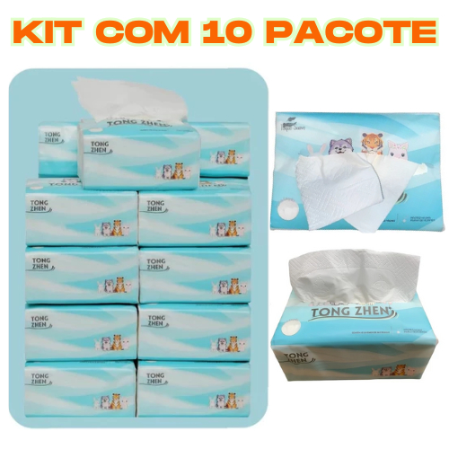 Lenço Papel kit10 Papel toalha interfolha 5 dobras branco com 400 papel em Oferta na Shopee