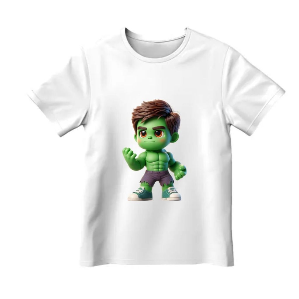 Camiseta Infantil Masculina Estampada Hulk de Algodão Moderna Passeio