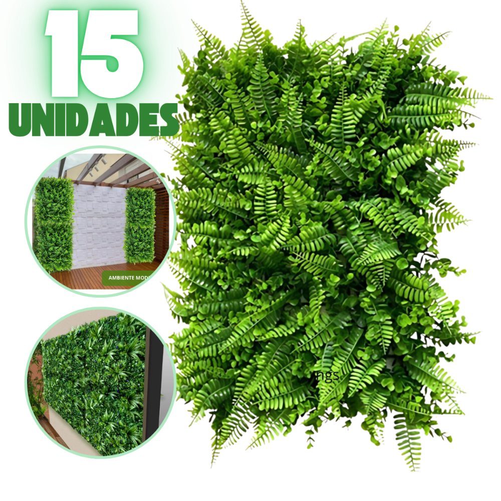 Kit 5/10/15/20 Placa Samambaia Eucalipto 40x60 Jardim Vertical Muro Ingles Luxo [PREMIUM]