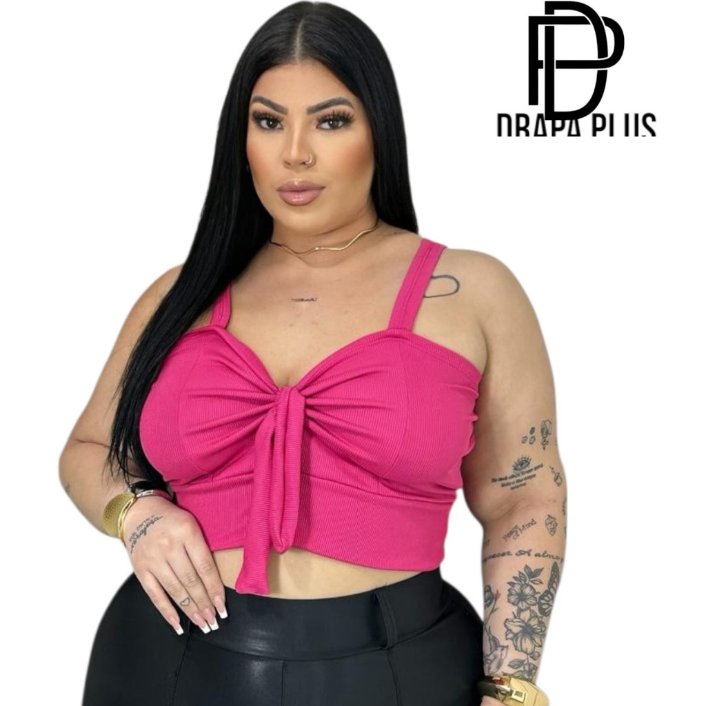 DRAPA PLUS - CROPPED LAÇO PLUS SIZE