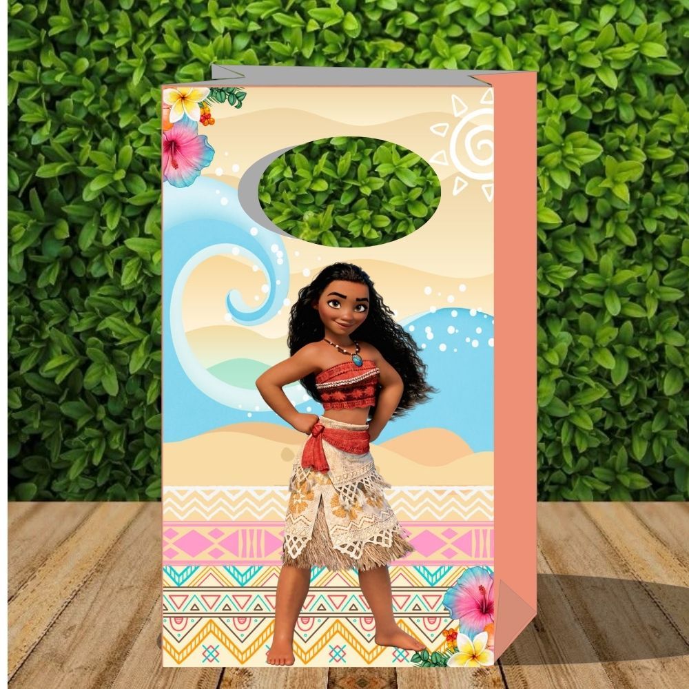 lembrancinha Moana adulta - Baby - sacolinha P -para festa moana - Festa pegue e monte enfeite de mesa- kit caixinhas