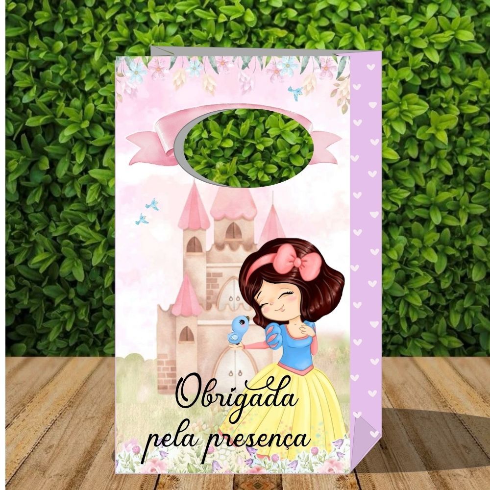 lembrancinha Branca de neve - Cut - Baby - sacolinha P -para festa  pegue e monte- Princesas cut- kit caixinhas