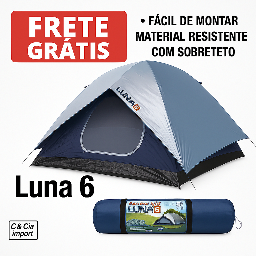 Barraca Camping 6 Lugares Luna Iglu Acampamento Sobreteto 3x3 em Oferta na Shopee