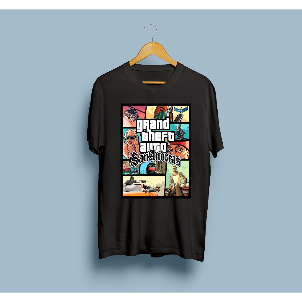 Camiseta Premium 100% Algodão Grand  Theft Auto - GTA Unissex Streetwear Lançamento 2024 Envio Imediato em Oferta na Shopee