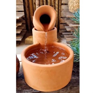 Fonte de água cerâmica/barro decorativa, bebedouro para gatos