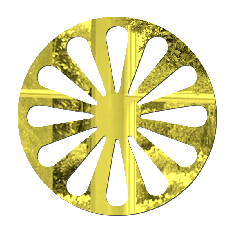 Mandala Roda Cigana geometria sagrada acrilico espelhado decoração premium aplique parede vazado