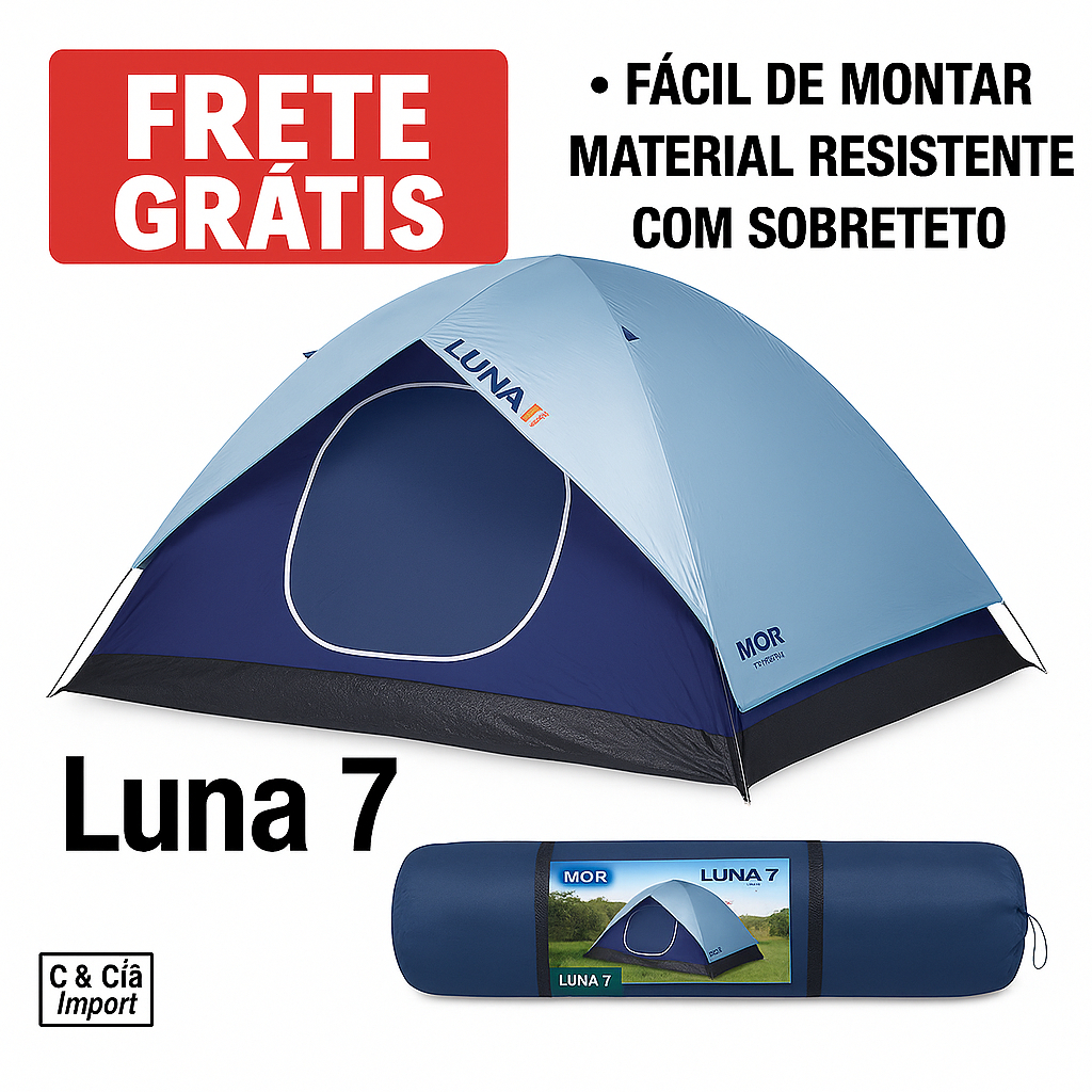 Barraca Camping 7 Lugares Luna Iglu Acampamento Sobreteto 3x3 Alt. 1,80 em Oferta na Shopee