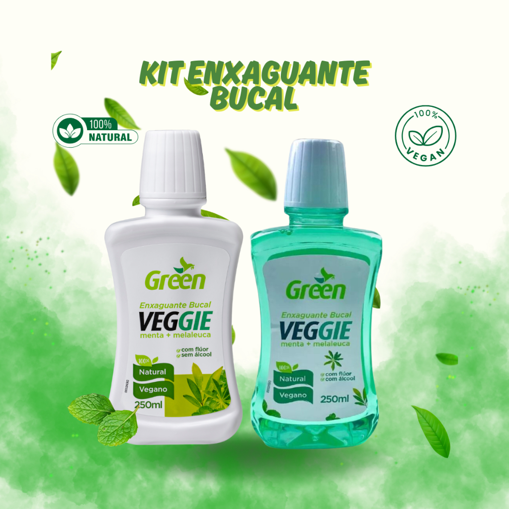 KIT ENXAGUANTE BUCAL MENTA+MELALEUCA VEGANO GREEN
