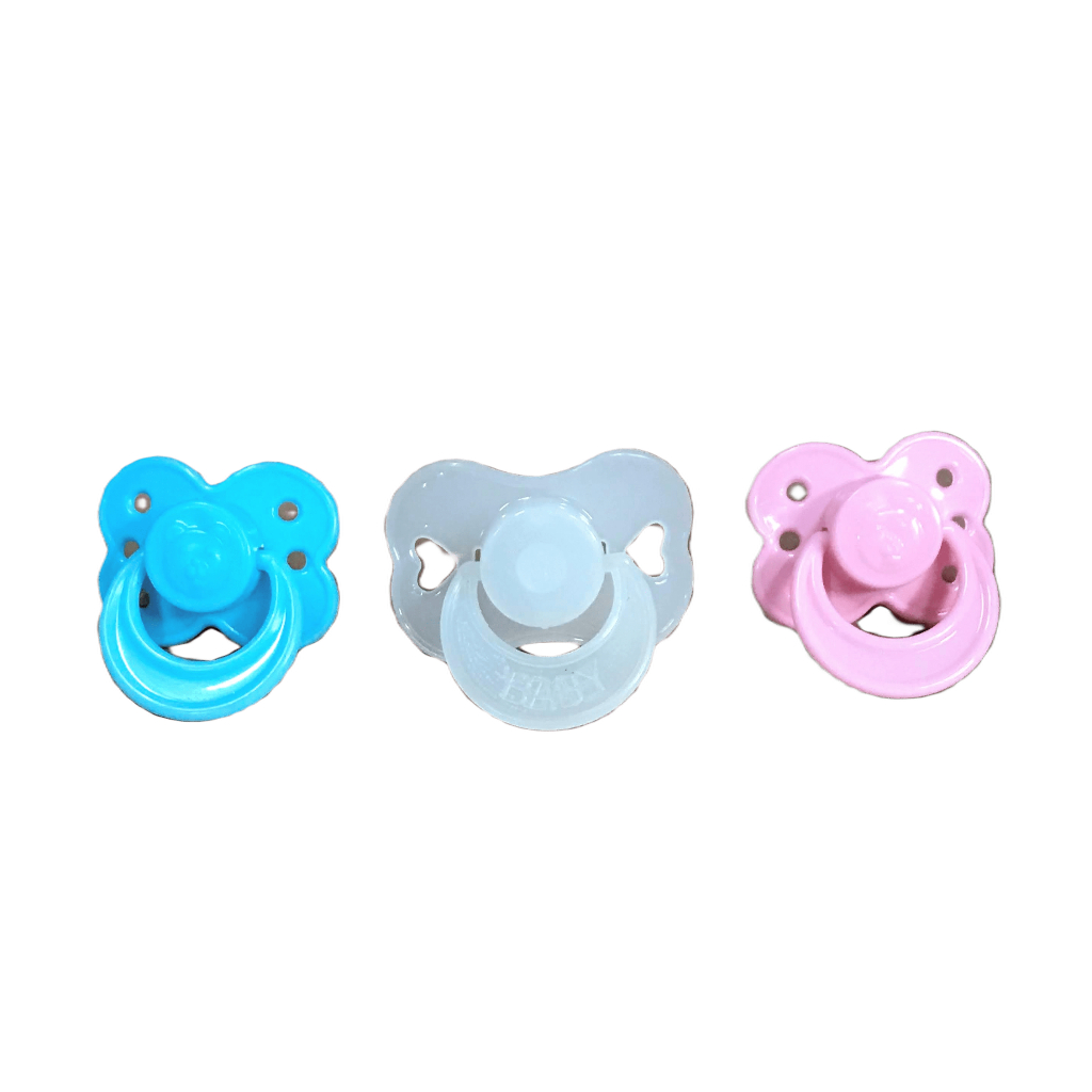 Chupeta Plastico Boneca Boneco Reborn Bebe Brinquedo Criança Infantil 3 un -1 Rosa 1 Azul 1 Branca