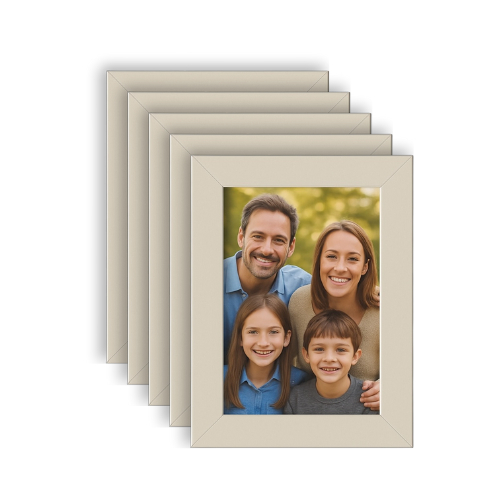 Kit Com 5 Porta Retrato 13x18cm Branco Com Vidro.