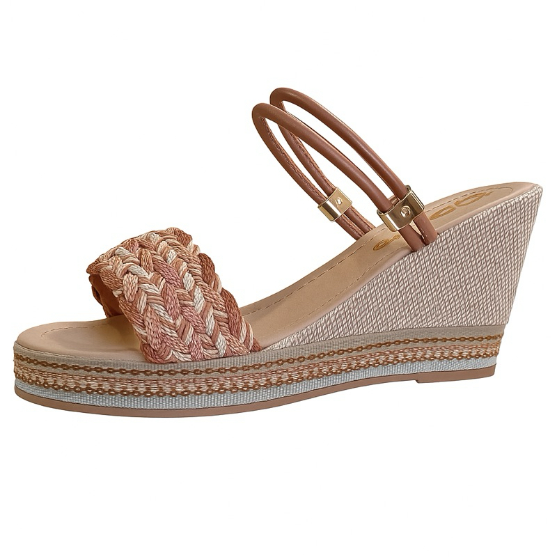 Anabela de salto alto com regulagem Tira Cordão 920-07 em Oferta na Shopee