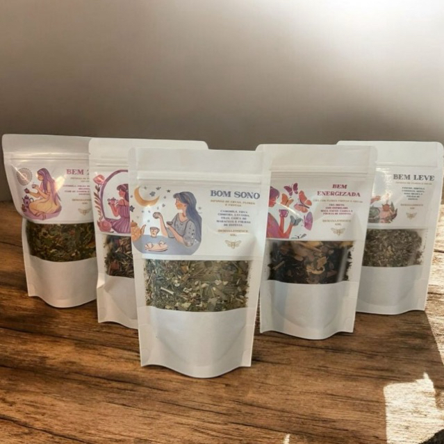🌿 Combo Bem Estar 5 Blends de Chás Artesanais para Corpo & Alma 🌿