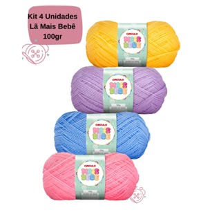 Kit c/ 4 unidades da Lã Mais Bebê Círculo- 100gr cada - Lindas cores a escolher em Oferta na Shopee
