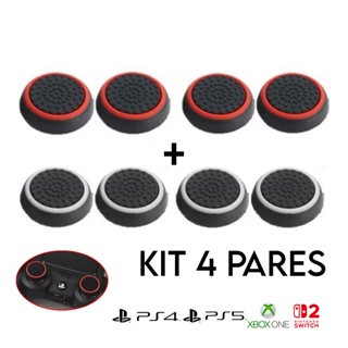 Kit 4 Pares 8 unidades de Grip Silicone Botão Ps3 Ps4 Ps5 Xbox Wii Switch 2 em Oferta na Shopee