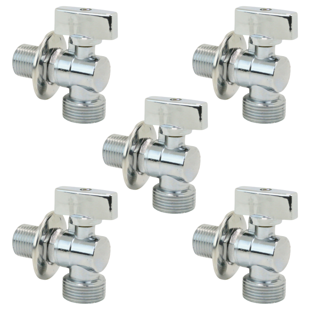 Kit 5x Torneiras Valvulas Registros Maquina Lavar/secar Roupas Em Metal Multiuso Tanquinho Tanque