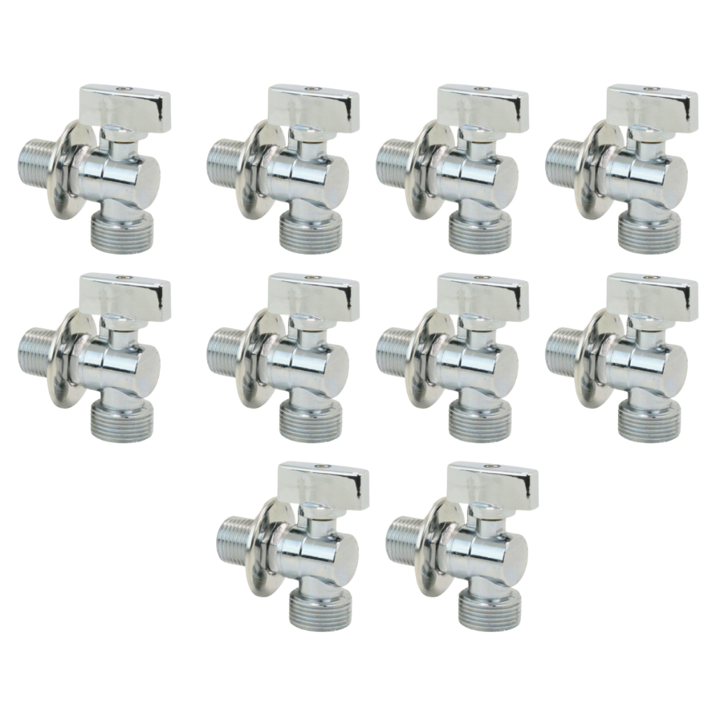 10x Torneiras Valvula Registro Maquina Lavar/secar Roupas Em Metal 1/2x3/4 Multiuso Tanquinho Tanque