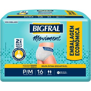 Fralda Calça Geriátrica Bigfral Moviment P/M 16 unidades em Oferta na Shopee