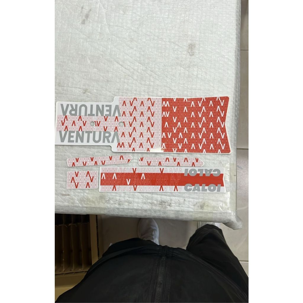 Kit de adesivos venture Caloi vermelho e branco