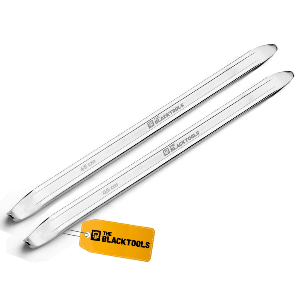 Kit 02 Espátulas Mecânico Chata Para Desmontar Pneus Moto Carro 45 Cm The Black Tools