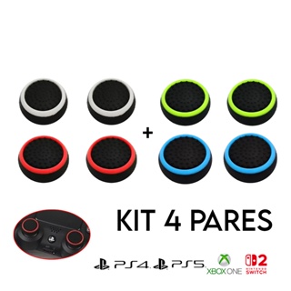 Kit Com 4 Pares 8 unidades de Grip de Precisão Silicone Botão Analógico Ps3 Ps4 Ps5 Xbox Wii Switch 2 em Oferta na Shopee