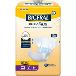 Fralda Geriátrica Bigfral Plus Tamanho EXG com 7 Unidades