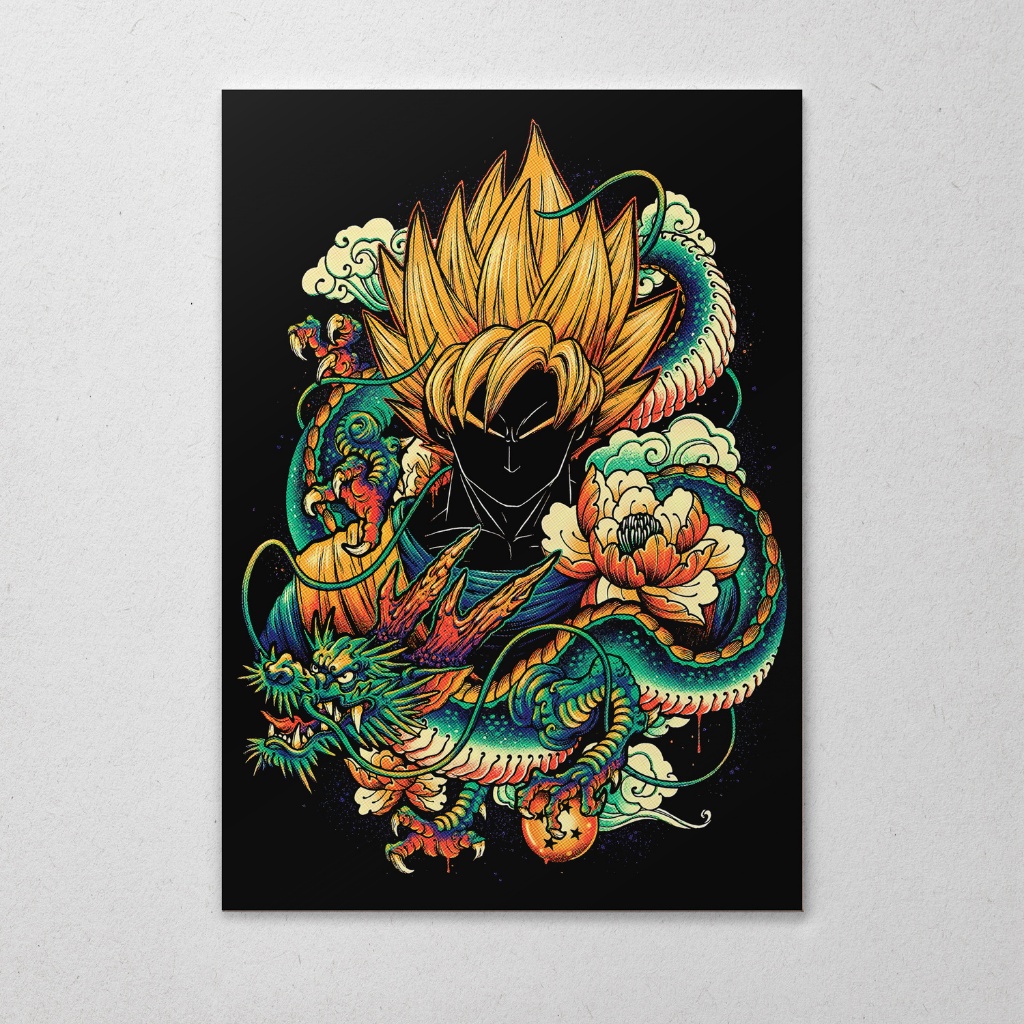 Placa Decorativa MDF Grande Dragon Ball Quadro Goku Anime Decoração & Parede