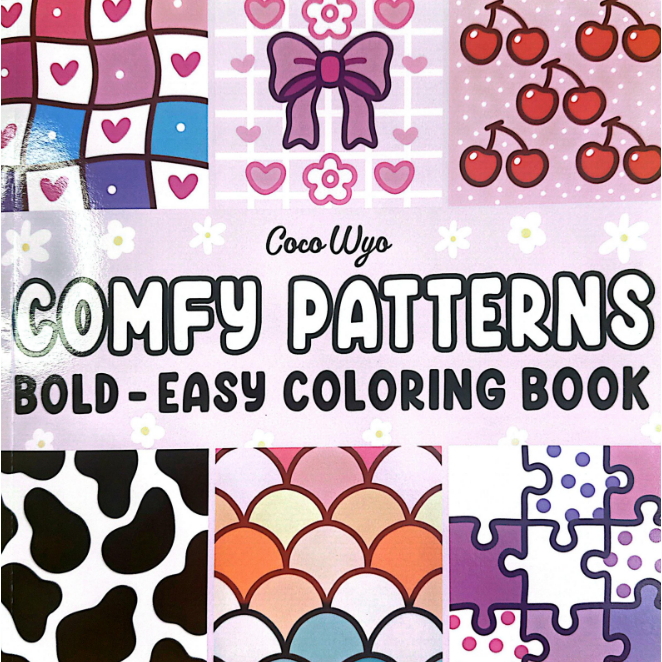 Kit 53 Desenhos de Comfy Patterns Para Colorir (Folhas Soltas) Folha A4