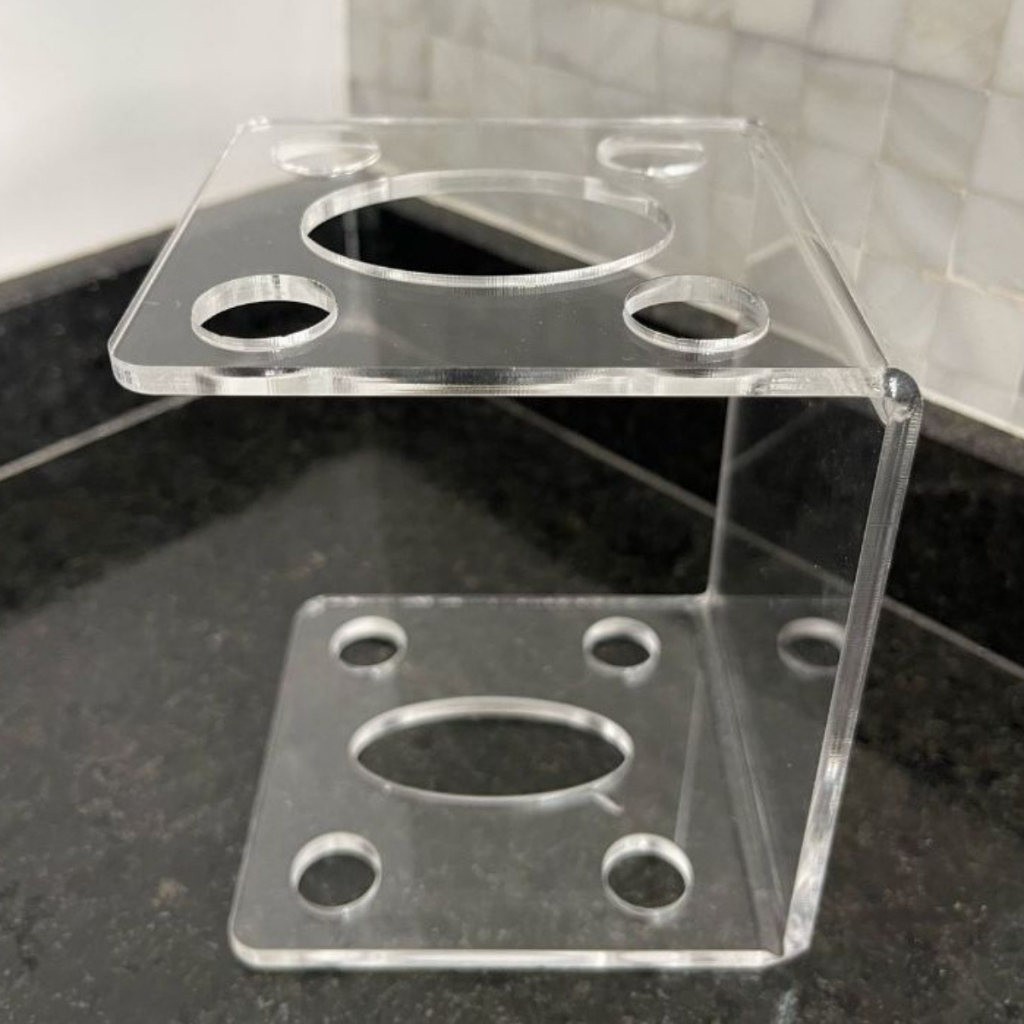 Suporte Organizador Escova de Dentes Acrílico Cristal Banheiro