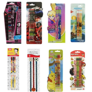 Lápis de escreve com borracha blister Personagens em Oferta na Shopee