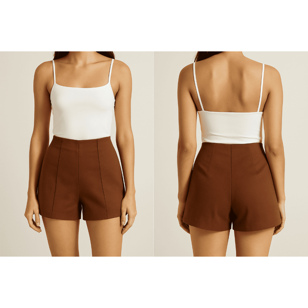 Short Reto Feminino Cintura Alta - modelo/estilo alfaiataria em Oferta na Shopee