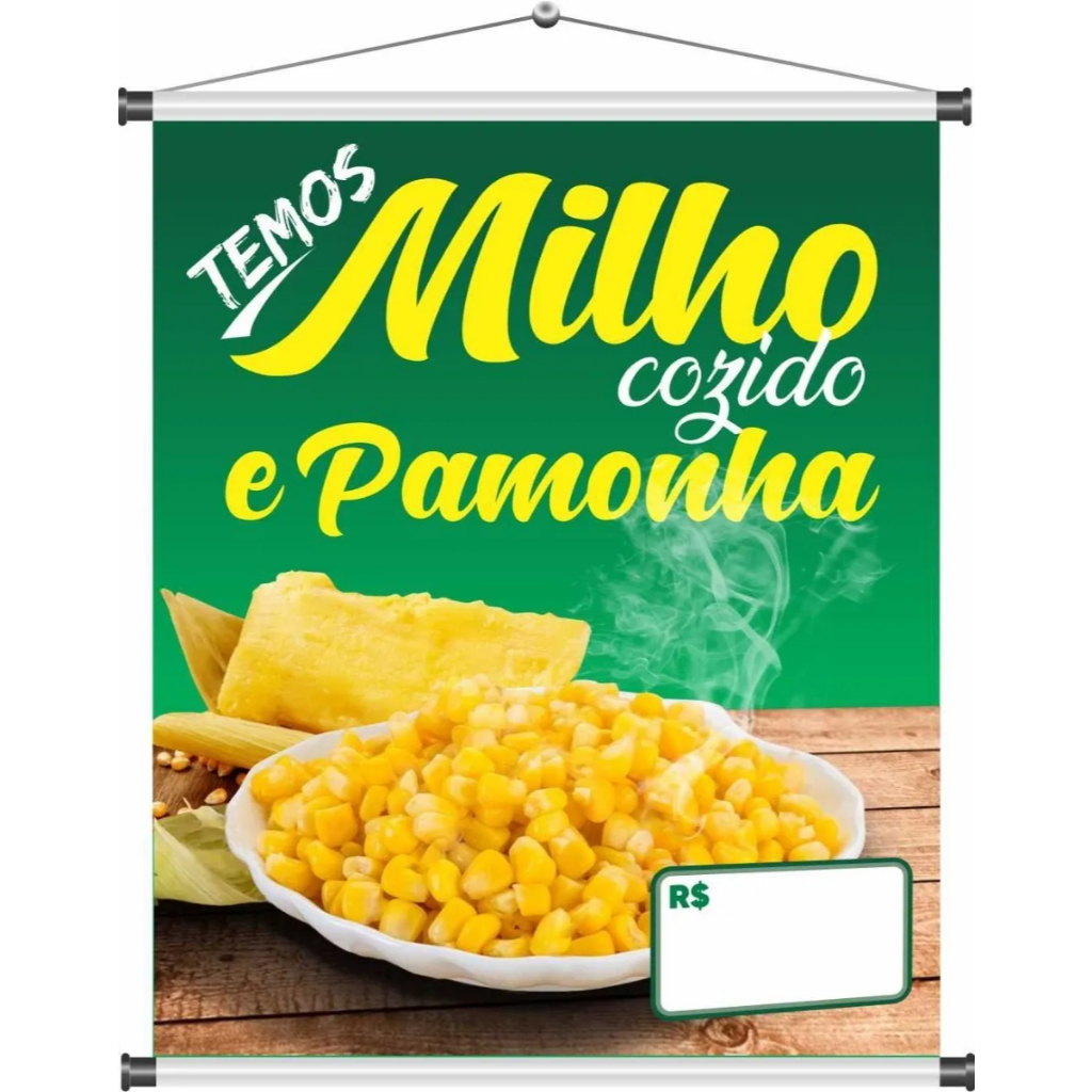 Banner Faixa I Milho Cozido E Pamonha I Preço Editável I 50x60cm