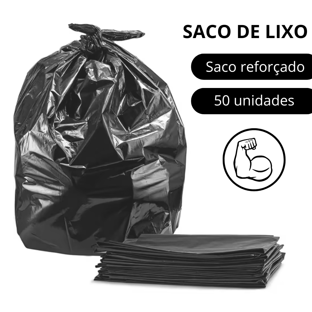 Saco De Lixo 100 Litros Preto Reforçado Resistente Direto da Fábrica em Oferta na Shopee