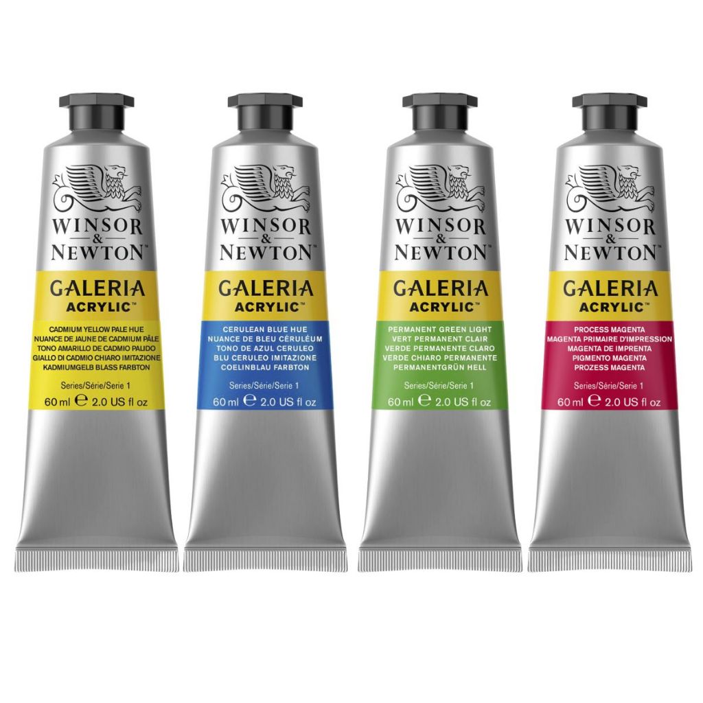 Tinta Acrílica Galeria Winsor & Newton 60ml – Alta Pigmentação p/ Pintura Artística em Tela