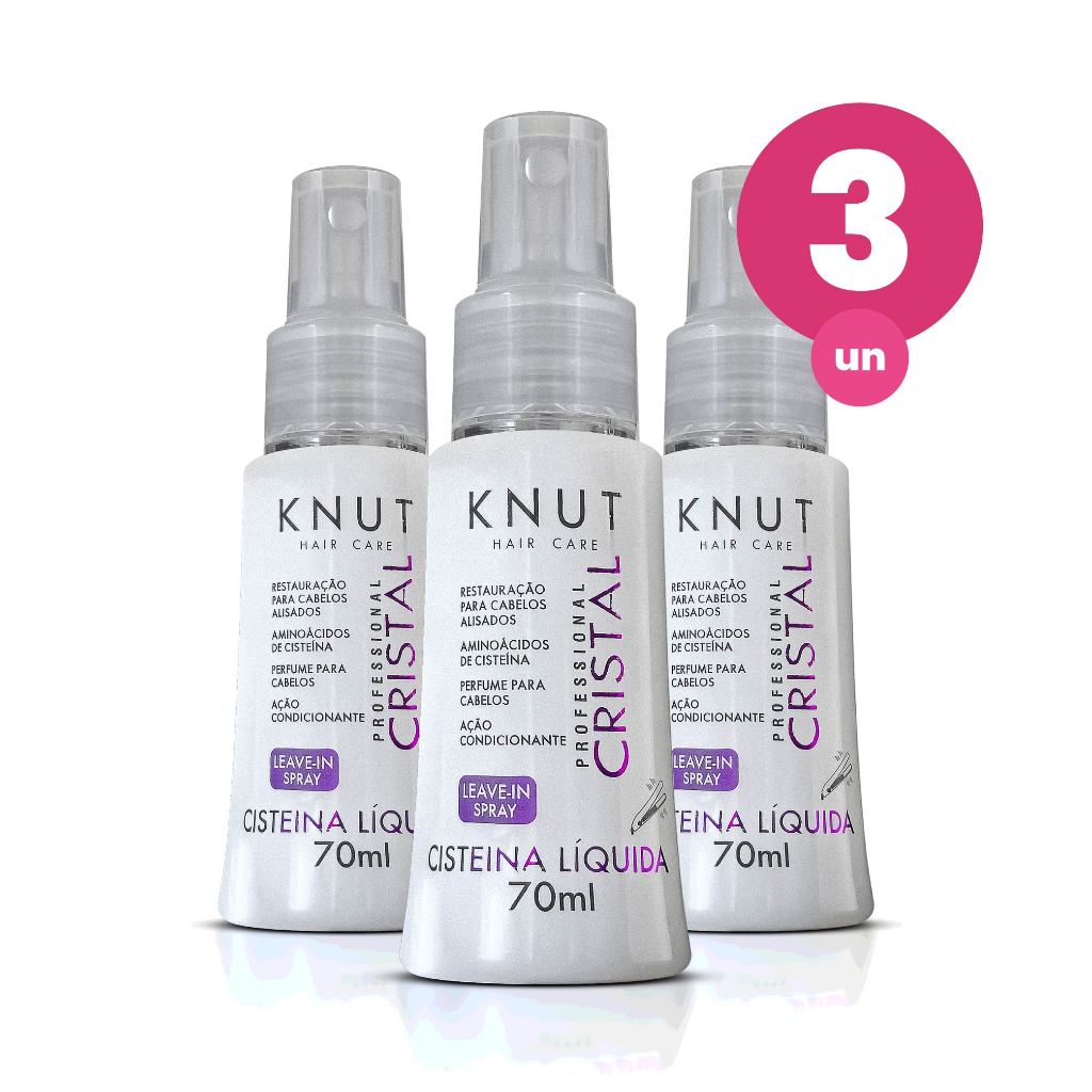 Kit 3 Leave-In Spray Knut Cristal 70ml em Oferta na Shopee