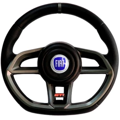 Volante Esportivo Gti Grafite Emblema Logo azul Uno Fire Palio Siena Brava siena punto stilo doblo