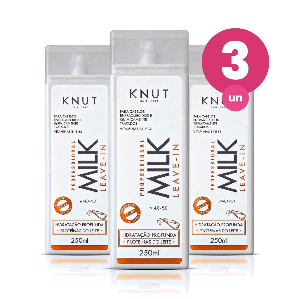 Kit 3 Leave-In Knut Milk 250ml em Oferta na Shopee