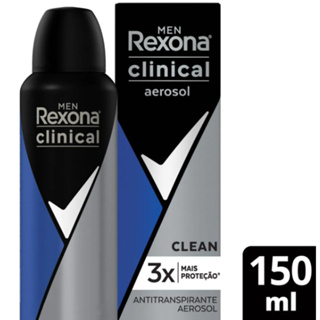 Desodorante Masculino Rexona Men Clinical Clear Aerosol 150 ml em Oferta na Shopee